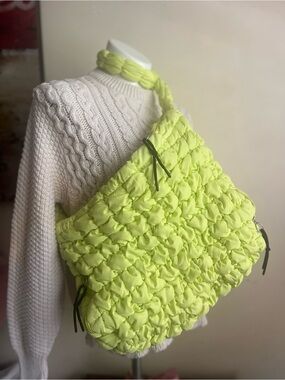 Neon Lime Quilted Cloud Bubble Bag